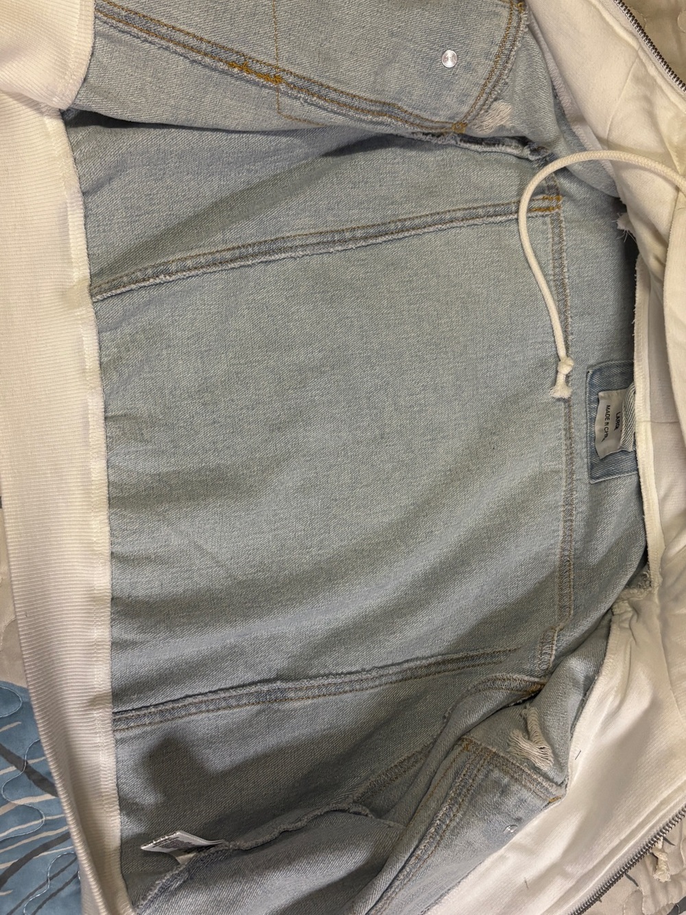 Love Tree Light Blue Denim Jacket with White Hood - Picture 7 of 8